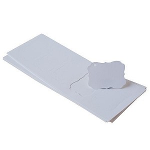 Paper Frenzy White Small Crest Tags 2.625" x 2" 100 pack Laser Compatible - 1 of 3