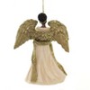 Holiday Ornament 5.0" Angel In Gold/Ivory Dress Short - Tree Ornaments 5.0 Inch Angel In Gold/Ivory Dress Heavenly Dark Skin Tree Ornaments - 3 of 3