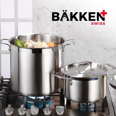 20 Quart Brushed Stainless Steel Stockpot with Lid and Riveted Handles