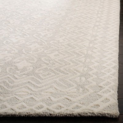 Ivory Wool Handmade Tufted Square Area Rug