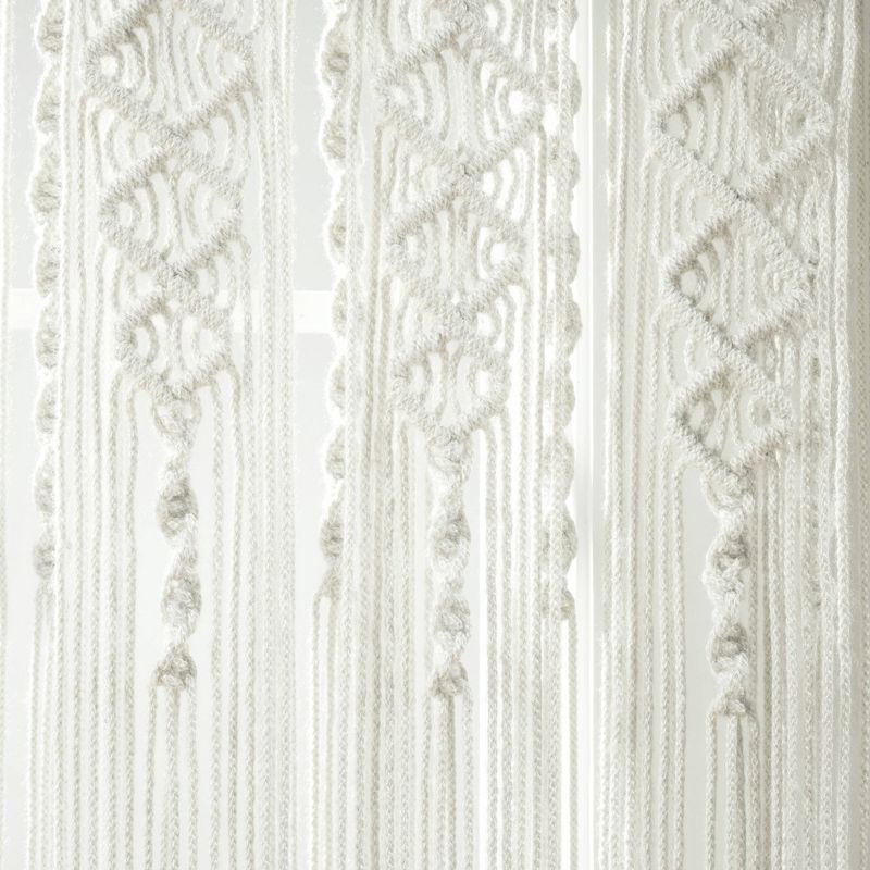 1pc 40&#34;x84&#34; Light Filtering Boho Macrame Textured Indoor/Outdoor Curtain Panel White - Lush D&#233;cor, 5 of 7