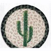 Earth Rugs Saguaro Printed Round Trivet – 10"x10" Braided Jute Table Mat with Southwestern Desert Cactus Design - 2 of 3