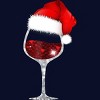 Junior's Design By Humans Wine Glass Xmas Tee Christmas Wine lovers Santa Hat Gift T-Shirt By NekoShop T-Shirt - 2 of 3