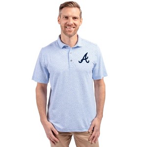 Atlanta Braves Cutter & Buck Virtue Eco Pique Botanical Print Recycled Mens Polo - 1 of 1