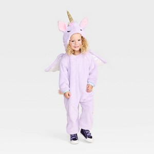 Toddler Unicorn Halloween Costume Jumpsuit - Hyde and EEK! Boutique™ Purple - 1 of 3