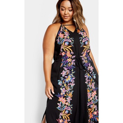 Women's Plus Size Island Girl Dress - black | CITY CHIC