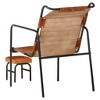 vidaXL Relaxing Armchair Dark Brown Real leather, powder-coated iron - 4 of 4