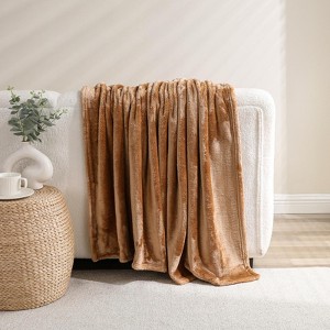 Kate Aurora Ultra Lux Oversized Heavyweight Pumpkin Spice Accent Throw Blanket - 50"x70" - 1 of 4