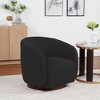 SEYNAR Modern Glam Boucle Fabric Round 360 Degree Swivel Barrel Chair Set of 2 - 2 of 4