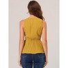 Allegra K Women's Sleeveless V Neck Tie Waist Asymmetric Hem Wrap Peplump Tops - 4 of 4
