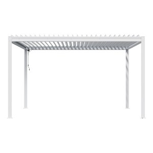 Mondawe 10X13FT Outdoor Louvered Aluminum Pergola with Adjustable Roof and Efficient Drainage System for Patio, Deck, Garden - 1 of 4