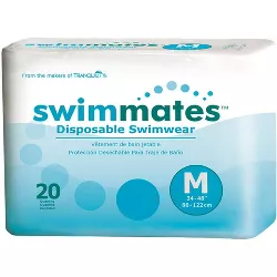 Swimmates Adult Swim Underwear, Pull-Up with Tear-Away Side Seams, Medium (34"- 48" Waist), 20 Count Bag