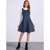Allegra K Women's U Neck Faux Suede Sleeveless A-Line Pleated Dress - 4 of 4
