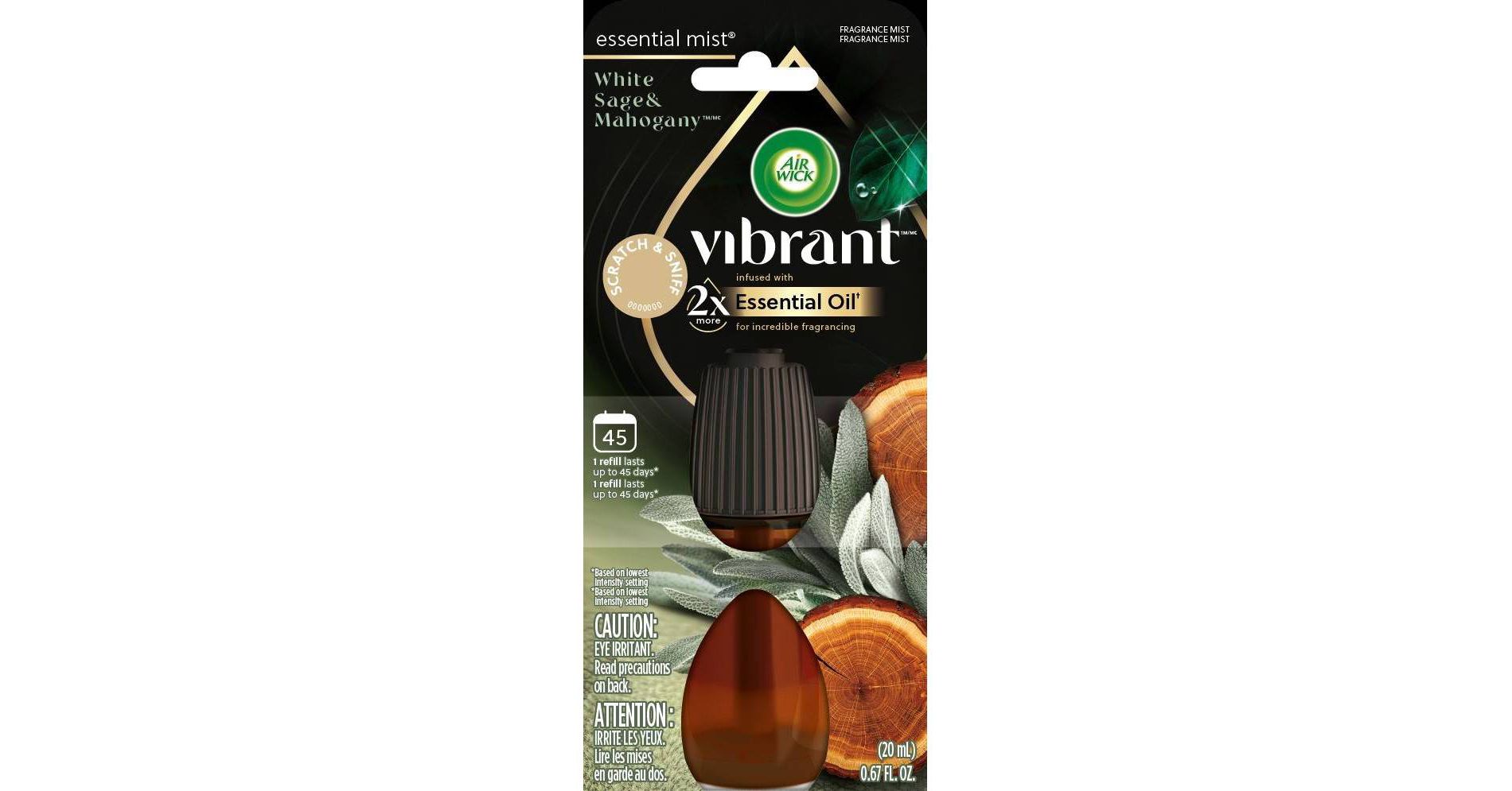Air Wick Vibrant Essential Mist - White Sage Mahogany - 0.67 fl oz