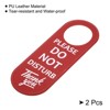 Unique Bargains PU Leather Waterproof Double-Side Office Home Door Hanger Sign - 3 of 4
