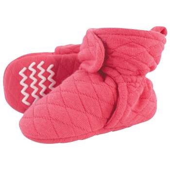 Hudson Baby Infant and Toddler Girl Quilted Booties, Dark Pink