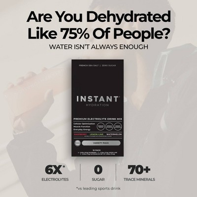 Instant Hydration Variety Pack Electrolyte Drink Mix Sports Drink - 10ct/75.5gms