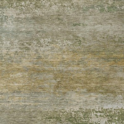 HomeRoots 5' X 8' Beige And Fern Green Abstract Washable Indoor Outdoor Area Rug