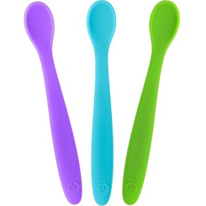 WeeSprout Silicone Baby Spoons, First Stage Infant Feeding Utensils With Soft-Tip, Set of 3 - 1 of 4