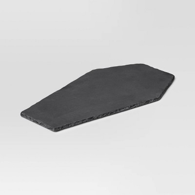 10"x18.07" Halloween Slate Coffin Serve Board Black - Threshold™: Charcuterie & Serving Platter Tray