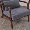 Sapphtopaz 1pc Mid-Century Modern Accent Chair Upholstered Sofa Lounge Chair with Solid Wood Frame, Living Room Chair Comfy Chair with Pillow - 4 of 4