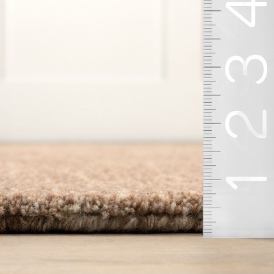 Tan 5' x 8' Solid Wool Area Rug
