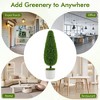 Resenkos 2-Pack 3-Foot Artificial Cedar Teardrop Topiary Tree, Includes Nursery Pot, Green - 3 of 4