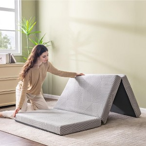 Dyonery 3/4 Inch Size Tri Folding Memory Foam Mattress Topper with Breathable & Washable Cover, Portable and Foldable Mattress for Floor - 1 of 4