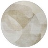 HomeRoots 8' Beige And Taupe Round Abstract Washable Indoor Outdoor Area Rug - 4 of 4