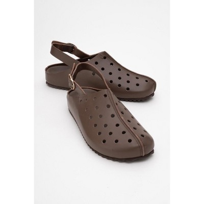 Justa - Brown Leather Clogs (Women) | Forever & Always Shoes
