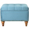 Hrinhom 23.2"W Velvet Storage Bench, Wooden Leg Footstool,Ottoman With Rivet Trim-Pink - 2 of 4
