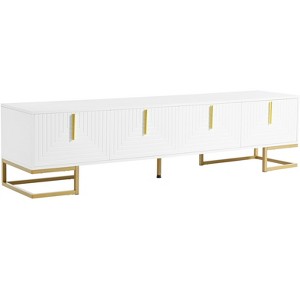 Dexmalle Modern TV Stand with Metal Legs and Gold Handles for TVs Up to 80'' - 1 of 4