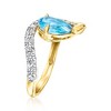 Ross-Simons 1.80 Carat Swiss Blue Topaz Ring With .41 ct. t.w. Lab-Grown Diamonds in 18kt Gold Over Sterling - 4 of 4