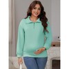 INSPIRE CHIC Women's Nursing Maternity Zipper Shirt Pregnancy Long Sleeves Polo Tops Breastfeeding Sweatshirt - 3 of 4