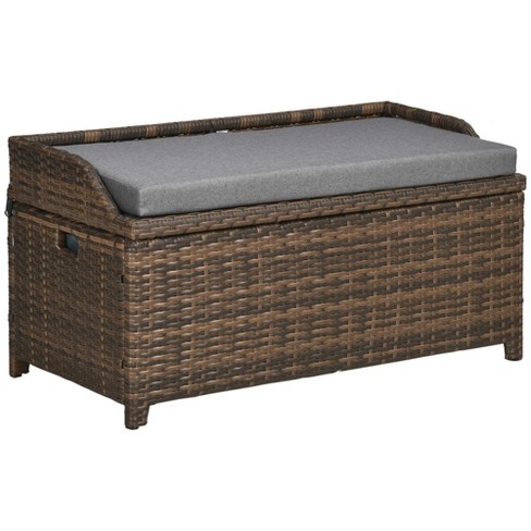 Rattan storage bench discount garden