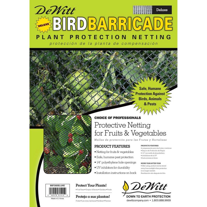 DeWitt 14 Foot Garden Bird Barricade Plant Protector Deluxe Netting (2 Pack), 4 of 5