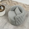 34" Wide Boucle Tufted Upholstered 360° Swivel Armchair - Kinwell - 4 of 4