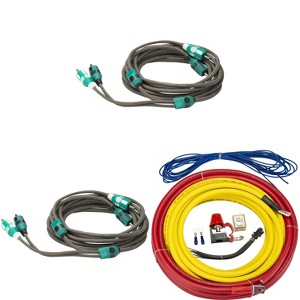 Kicker 47KMPK4 Marine 4awg Amp Power Kit & (2) 47KMI3 3 Meter RCA Cable - 1 of 3