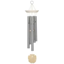 Woodstock Chimes Signature Collection, Woodstock Seashore Chime, Sand Dollar 24'' Silver Wind Chime SSA
