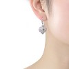 Guili Sterling Silver White Gold Plated Wreath Drop Earrings with Colored CZ, a stunning piece that adds elegance to any fashion style - 2 of 3