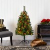 Nearly Natural 4-ft Mixed Pine Artificial Christmas Tree with 100 Clear LED Lights, Pine Cones and Berries - 4 of 4