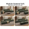 Dyonery Oversized 160" Modular Sectional Sofa, Comfy 6-Seat U-Shaped Cloud Couch Set with 2 Pillows & 2 Movable Ottomans, Chenille - 4 of 4