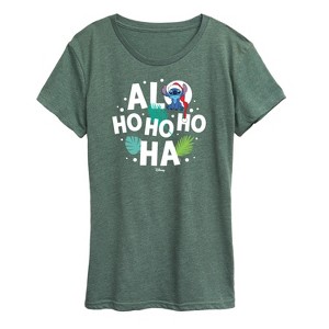 Women's - Lilo and Stitch - Alo Ho Ho Ho Ha Christmas Short Sleeve Graphic T-Shirt - 1 of 4