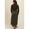 PinkBlush Olive Knit Contrast Top Satin Maternity Midi Dress - 3 of 4