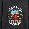 Women's - Dr. Seuss - Thanksgiving Is A Family Thing Lightweight French Terry Wide Neck Long Sleeve Graphic Shirt - 2 of 4