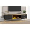 NicBex TV Stand for 78 Inch TV with Golden Legs,TV Entertainment Center with Brown Glass Storage Cabinet,TV Console Table for Living Room - 2 of 4