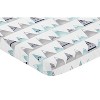Sweet Jojo Designs Boy, Girl, Unisex/Gender Neutral Baby Fitted Mini Crib Sheet Mountains Grey, Blue and White - 2 of 4
