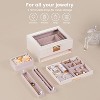 2-Layer Jewelry Box with Glass Lid & Drawer, Beige Display Storage Case for Earrings, Watches & Rings - 2 of 4