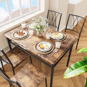 Dining Table Set for 4, Modern Small Table and Chairs Set, Metal Frame and MDF Tabletop, for Kitchen, Dining Room, Small Spaces, Breakfast - 1 of 4