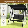 Tangkula 2-Person Patio Swing Seat Swing Bench Canopy Swing Loveseat Outdoor - 4 of 4